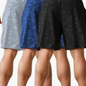 Men’s Bull Print Sports Shorts – 3-Piece Running & Training Shorts Set