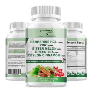 Berberine HCL Capsules with Ceylon Cinnamon – 1500 mg Botanical Blend with Bitter Melon & Artichoke (120 Capsules)