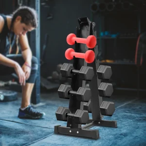 Triangle Dumbbell Storage Rack – Heavy-Duty Steel Tower Stand for 3 or 6 Pairs of Dumbbells
