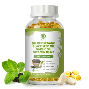 LUKAREE Oregano Oil Capsules with Black Seed Oil,Garlic Oil,Vitamin D3 E for Antioxidant,Immune & Digestive Support Non GMO